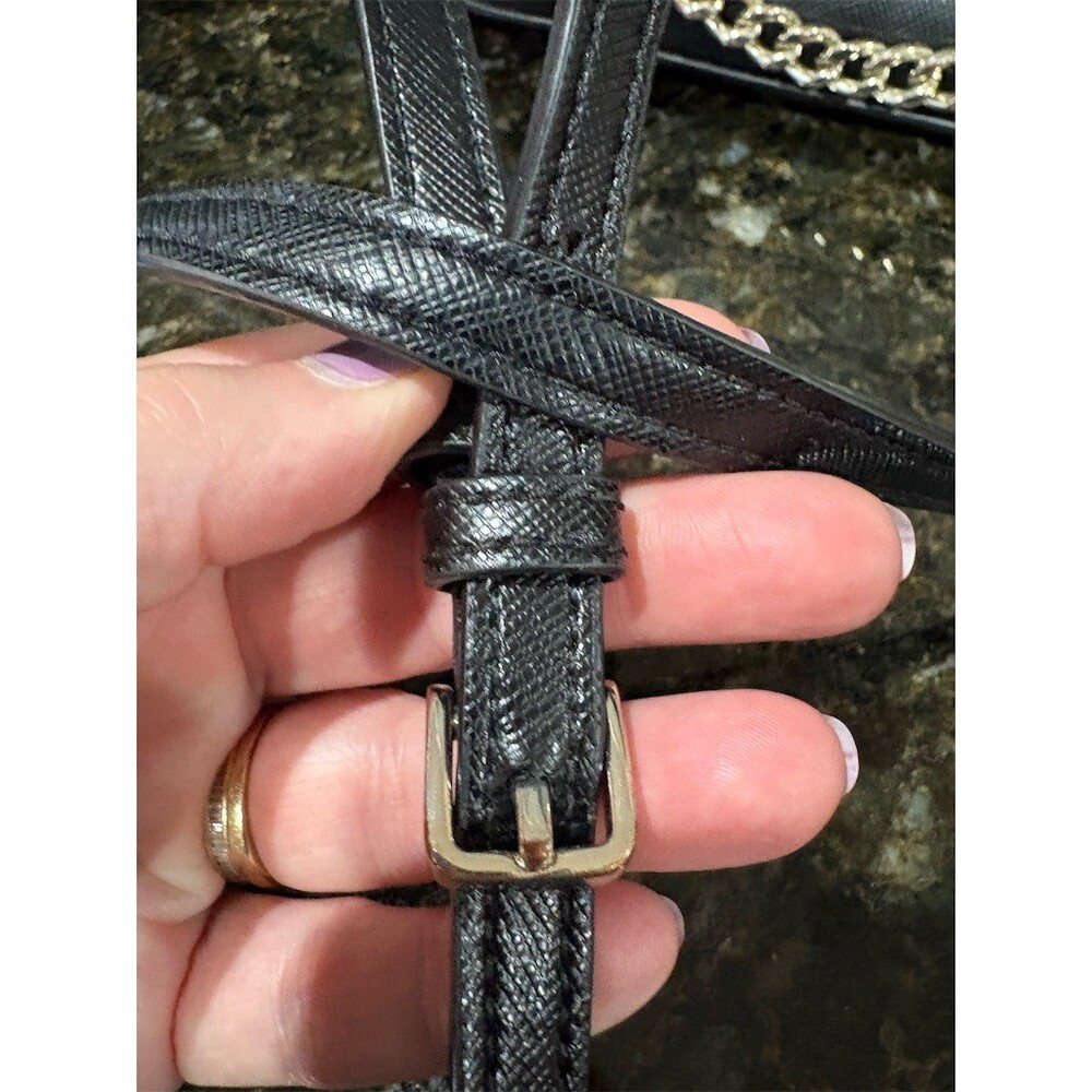 Kate Spade New York Crossbody Bag Womens Small Black Flap Chain Strap 9x7 - Picture 6 of 11
